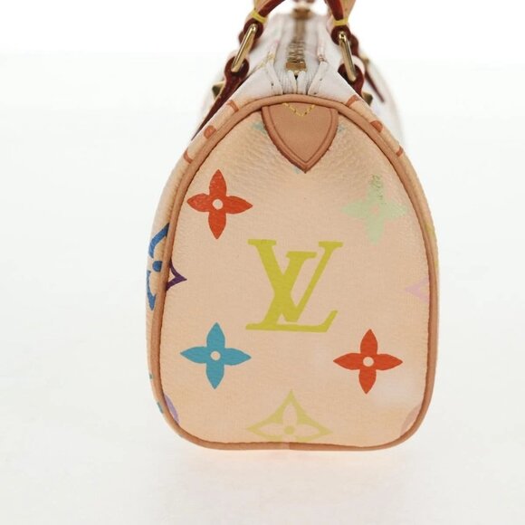 LOUIS VUITTON Monogram Multicolor Mini Speedy Hand Bag White M92645 Auth 143167A - Picture 6 of 16